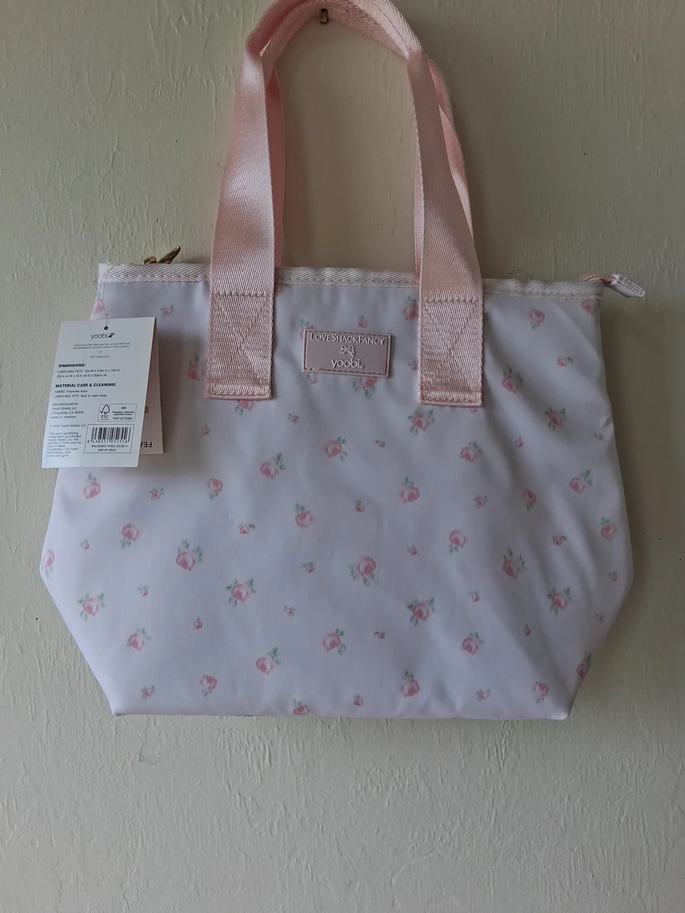 Kids Pink Floral Tote Bag and Quilted Backpack Set